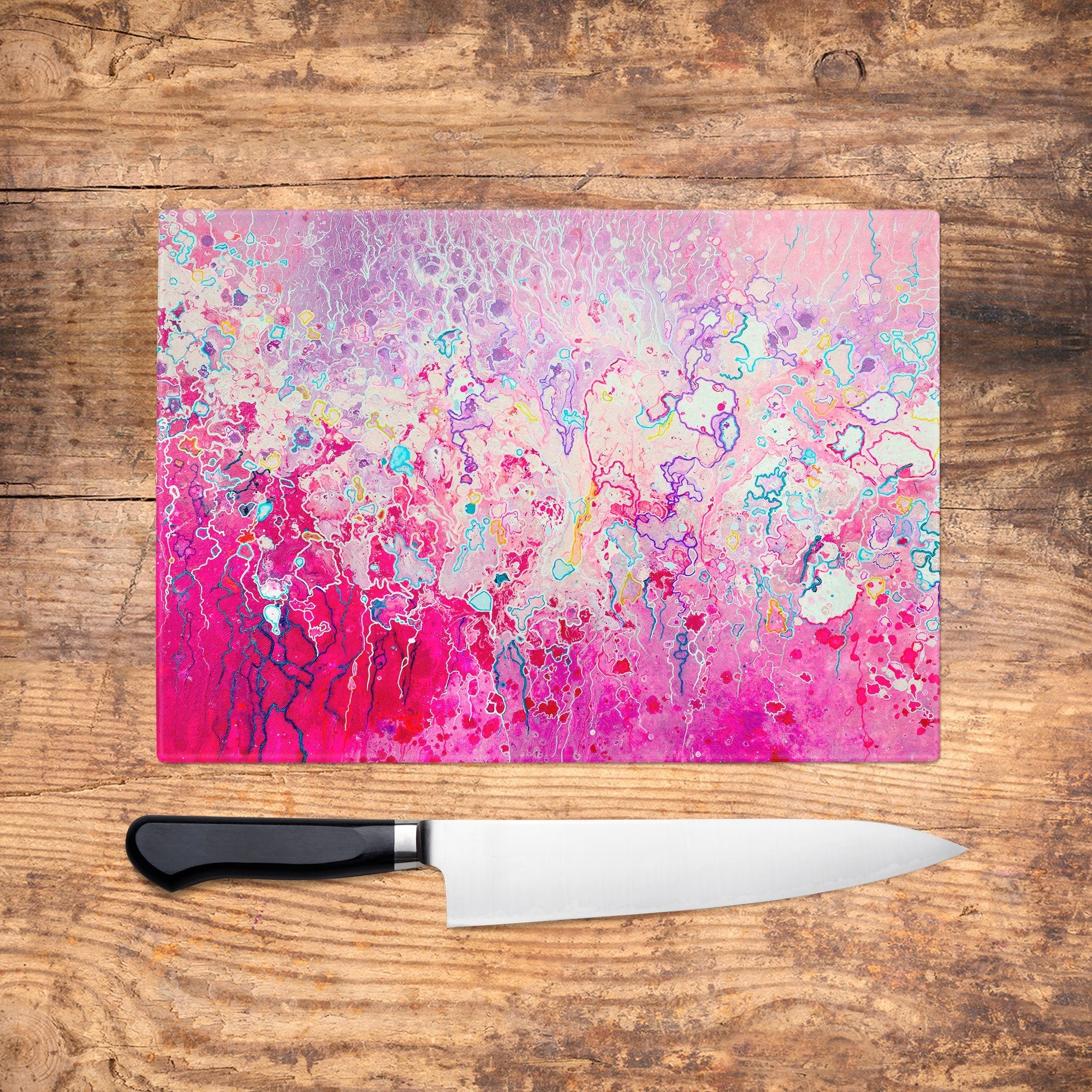 Pink Glass Chopping Board - Louise Mead