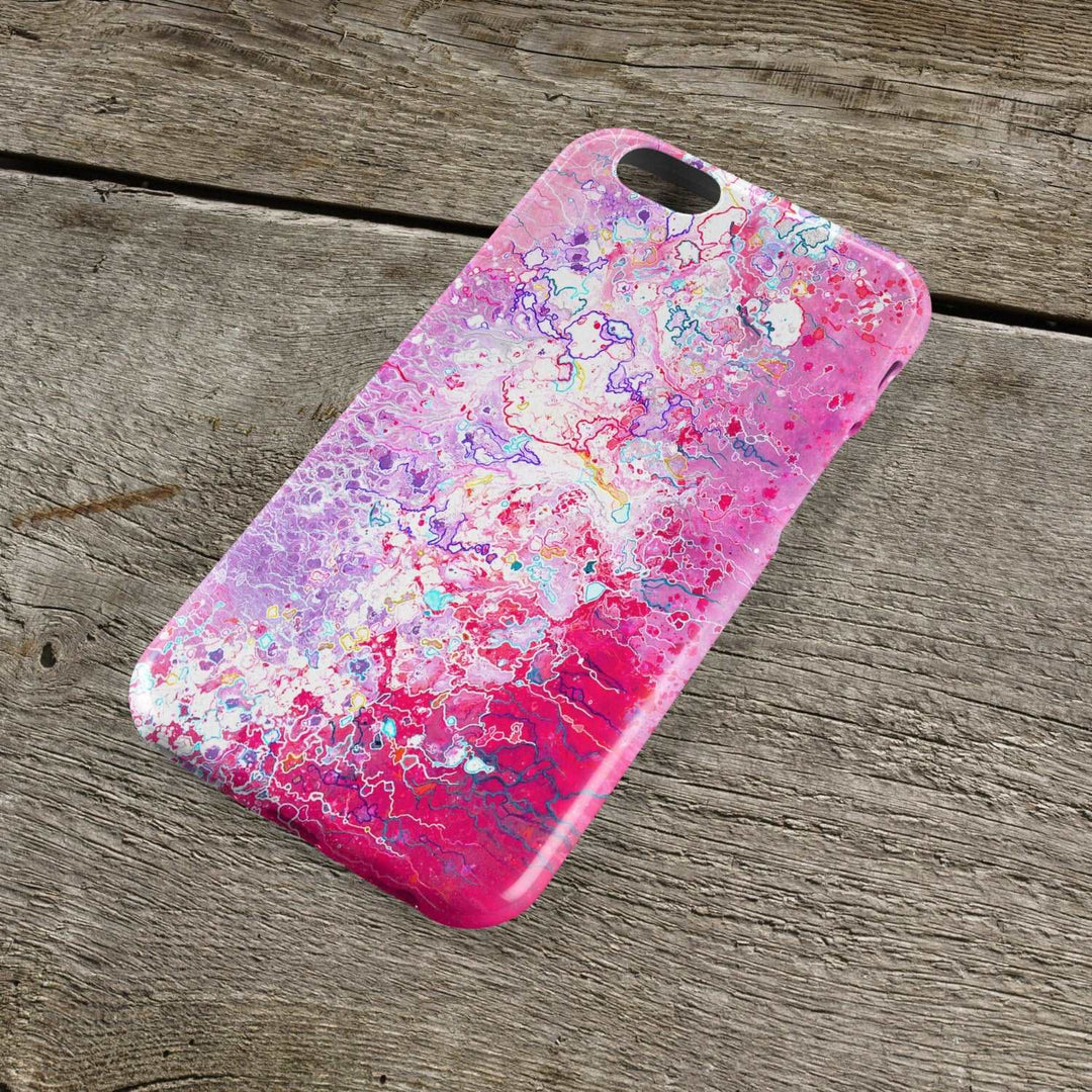 Falling Through Clouds Pink iPhone Case - Louise Mead