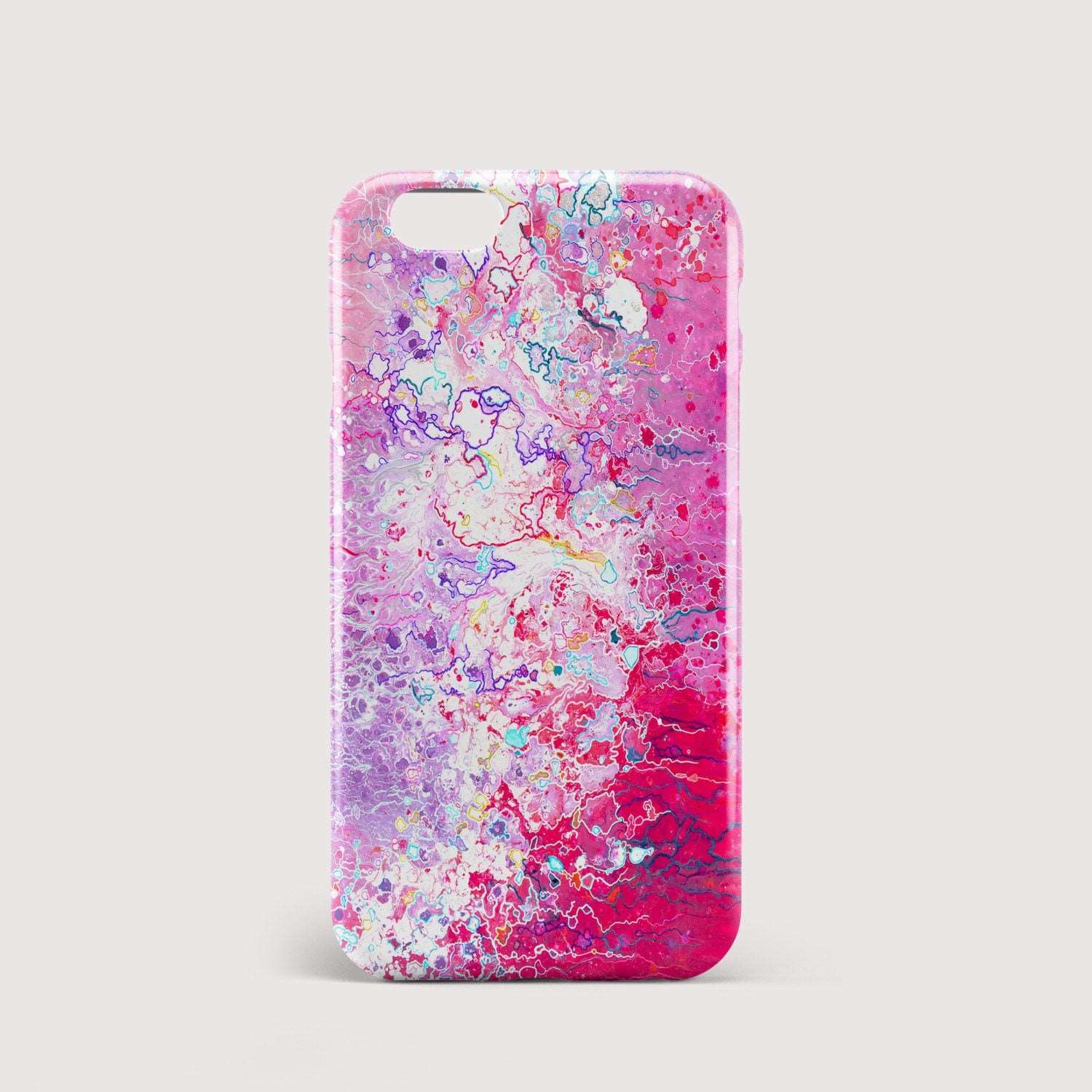 Falling Through Clouds Pink iPhone Case - Louise Mead