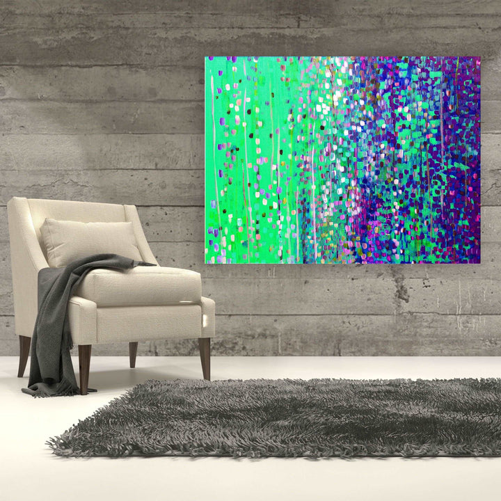 Peppermint Green & Purple Canvas Print - Louise Mead