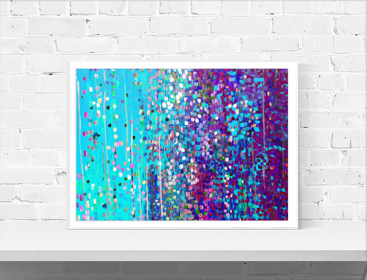 Blue Monochrome Abstract Print - Louise Mead