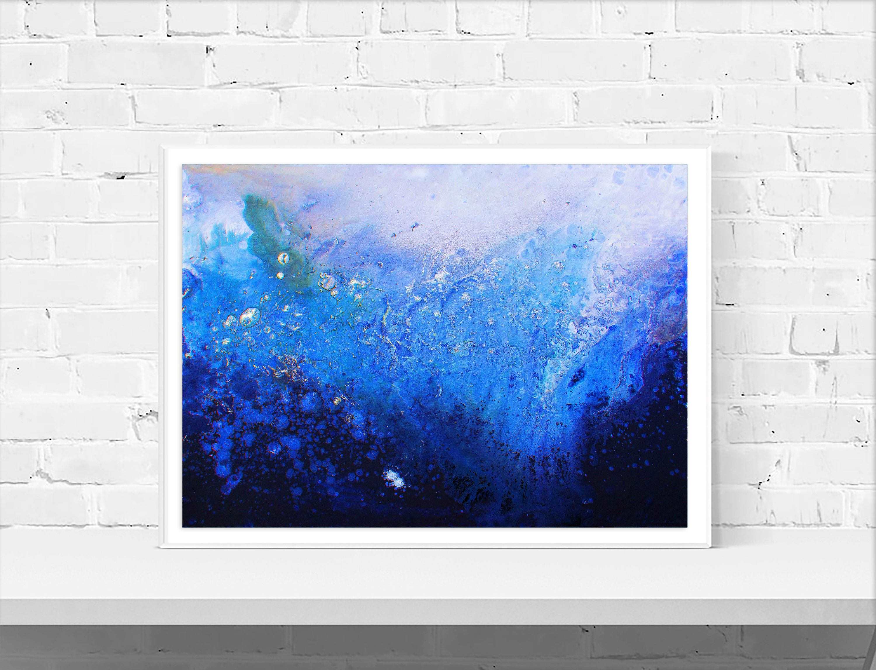 Blue Minimalist Abstract Wall Art Print - Louise Mead