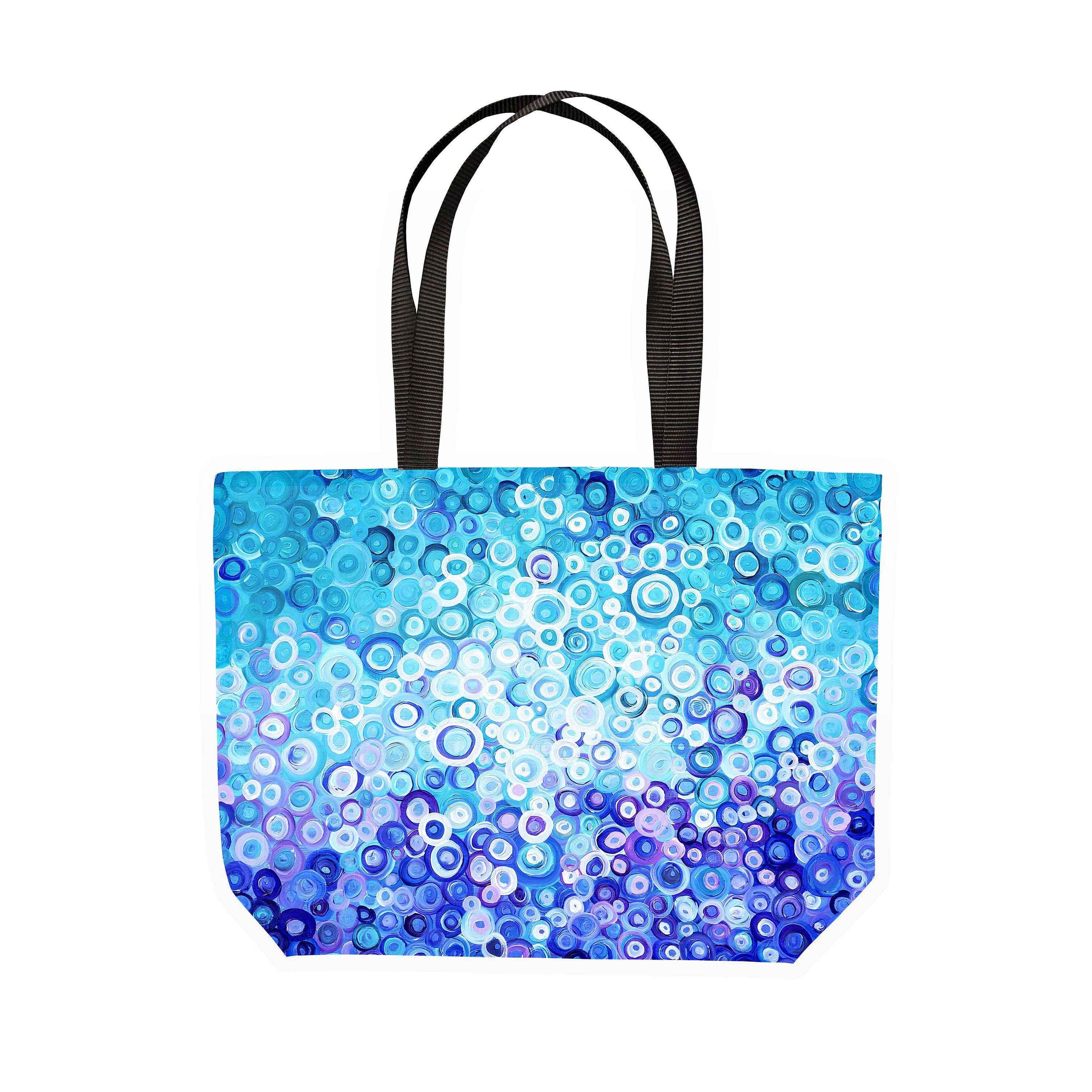 Blue Circles Canvas Tote - Louise Mead