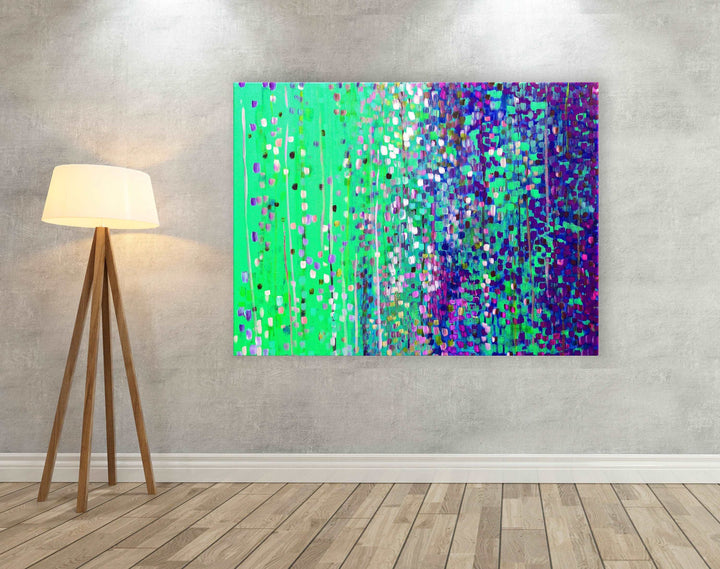 Peppermint Green & Purple Canvas Print - Louise Mead