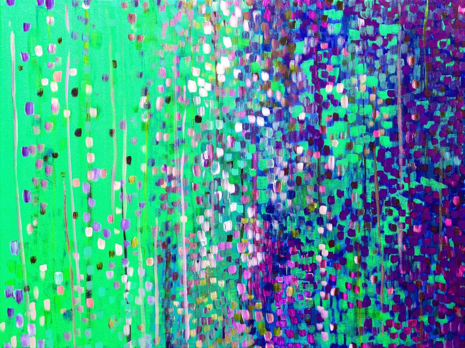 Peppermint Green & Purple Canvas Print - Louise Mead