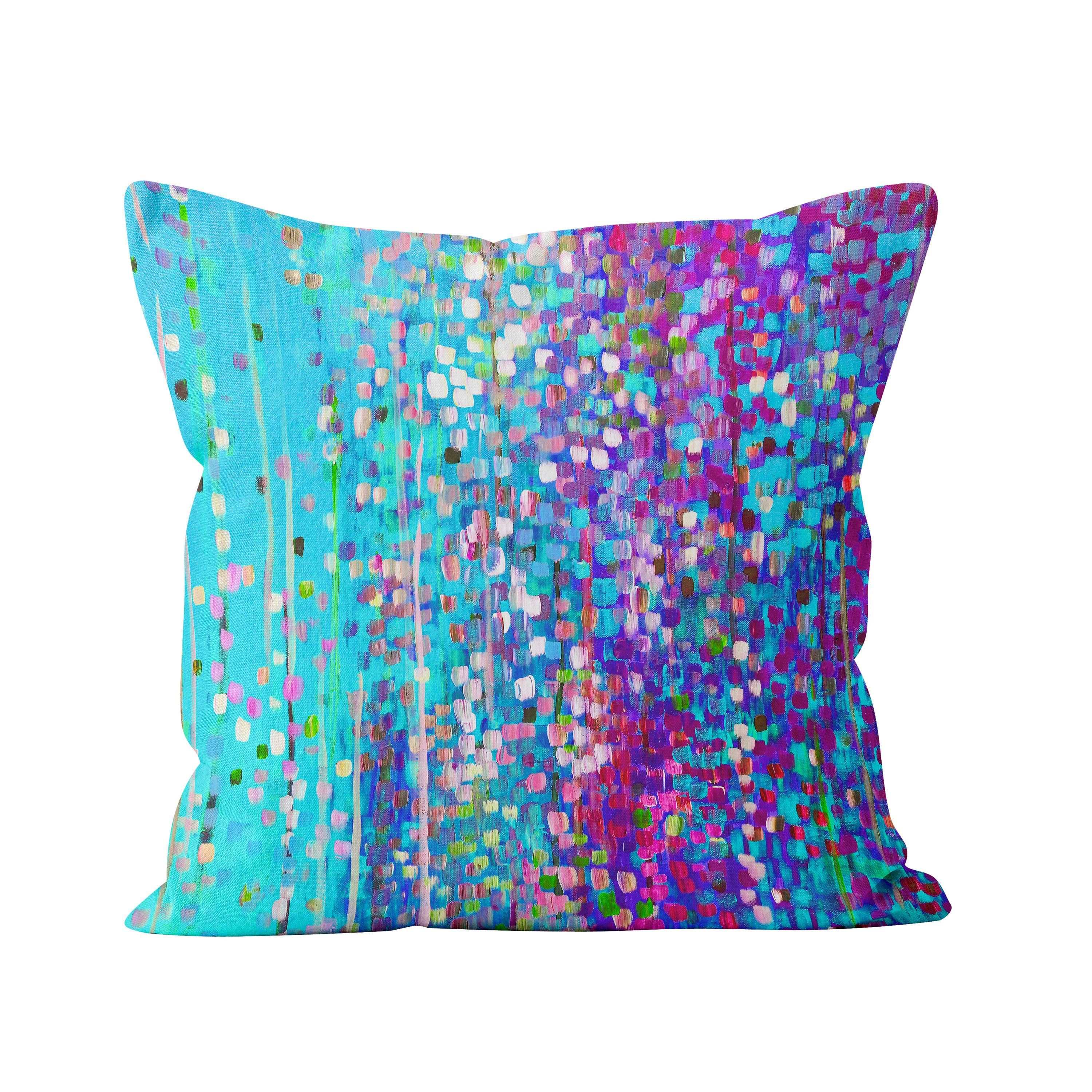 Blue & Purple Abstract Cushion - Louise Mead