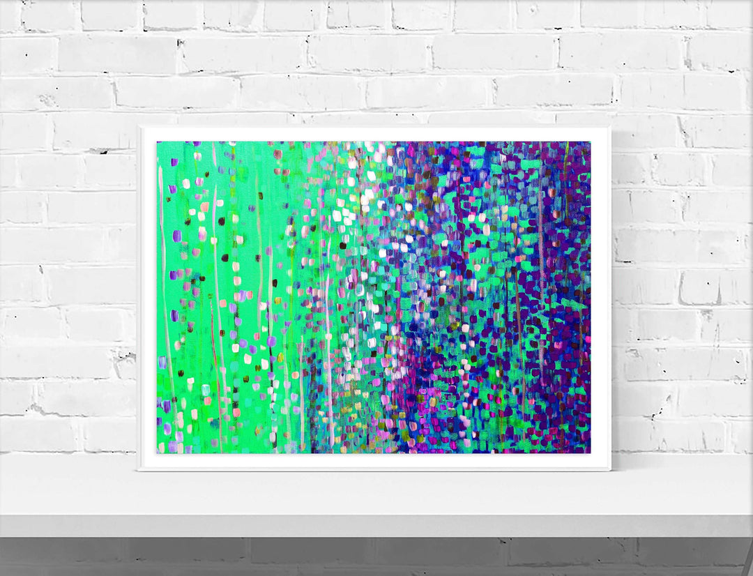 Peppermint Green & Purple Wall Art Print - Louise Mead