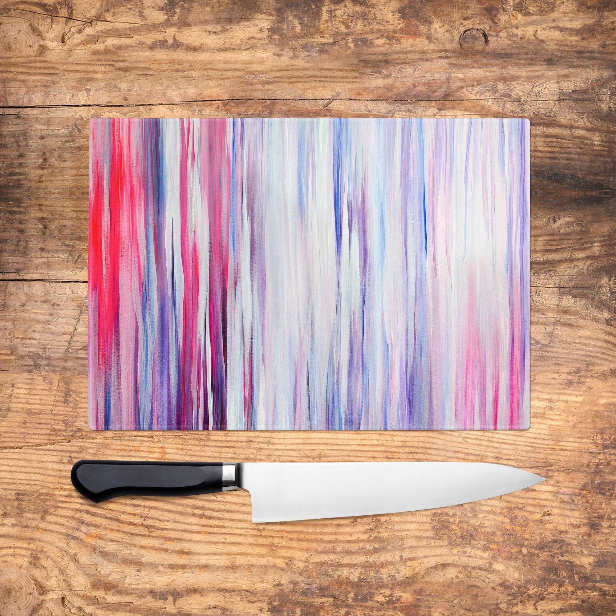 Candy Stripes Glass Chopping Board - Louise Mead