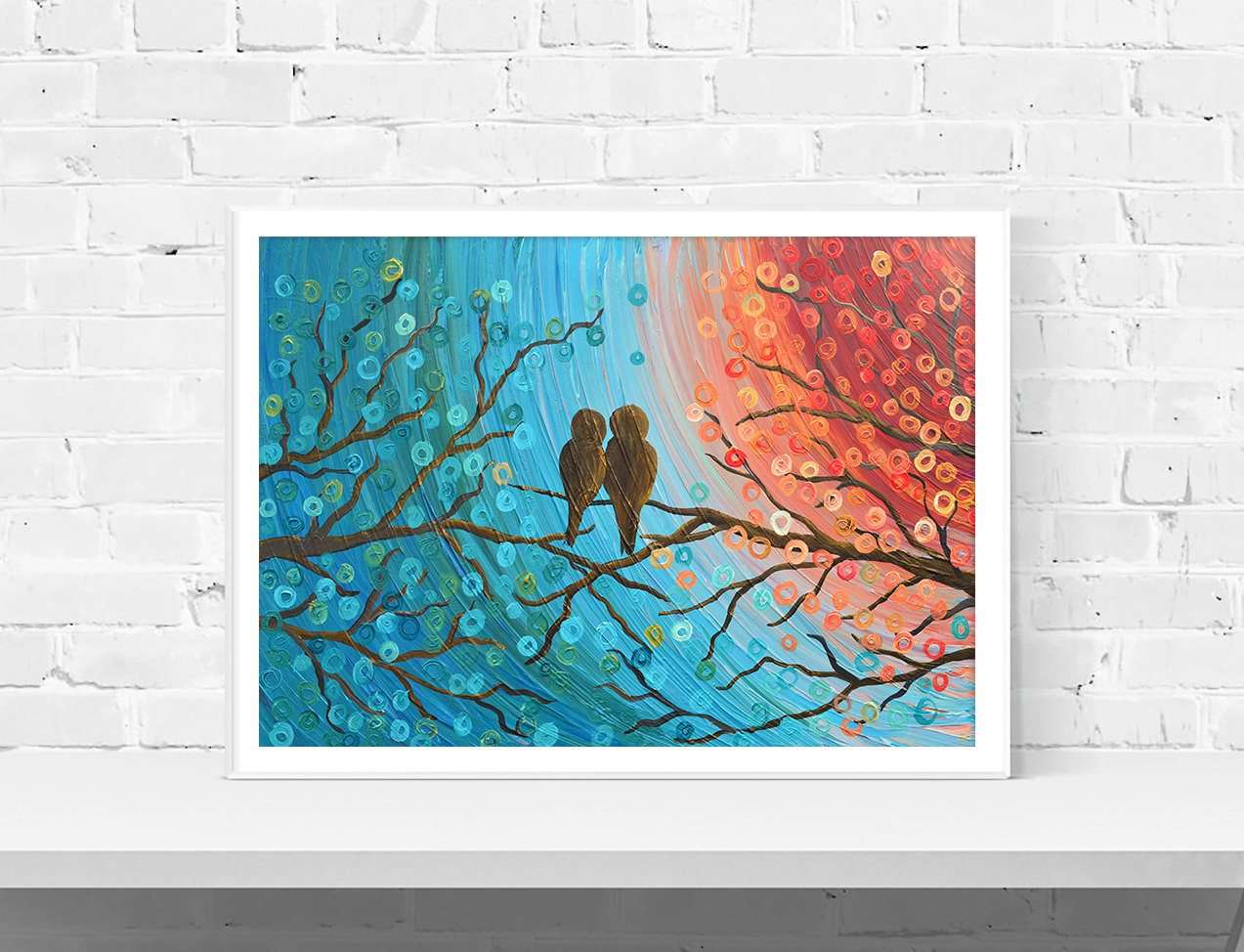 Love Birds Wall Art Print - Louise Mead