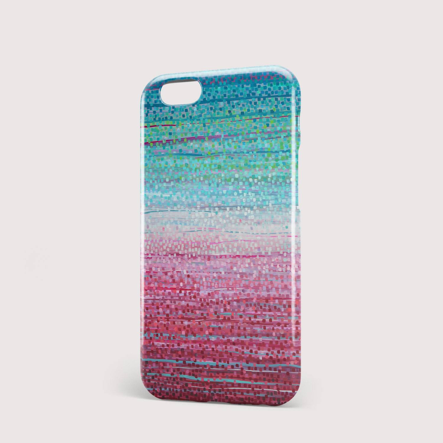 Dusky Sunday Pink & Teal iPhone Case - Louise Mead