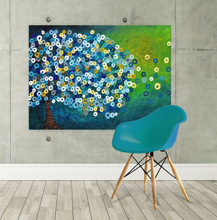 Still Night Abstract Tree Canvas Print - Louise Mead