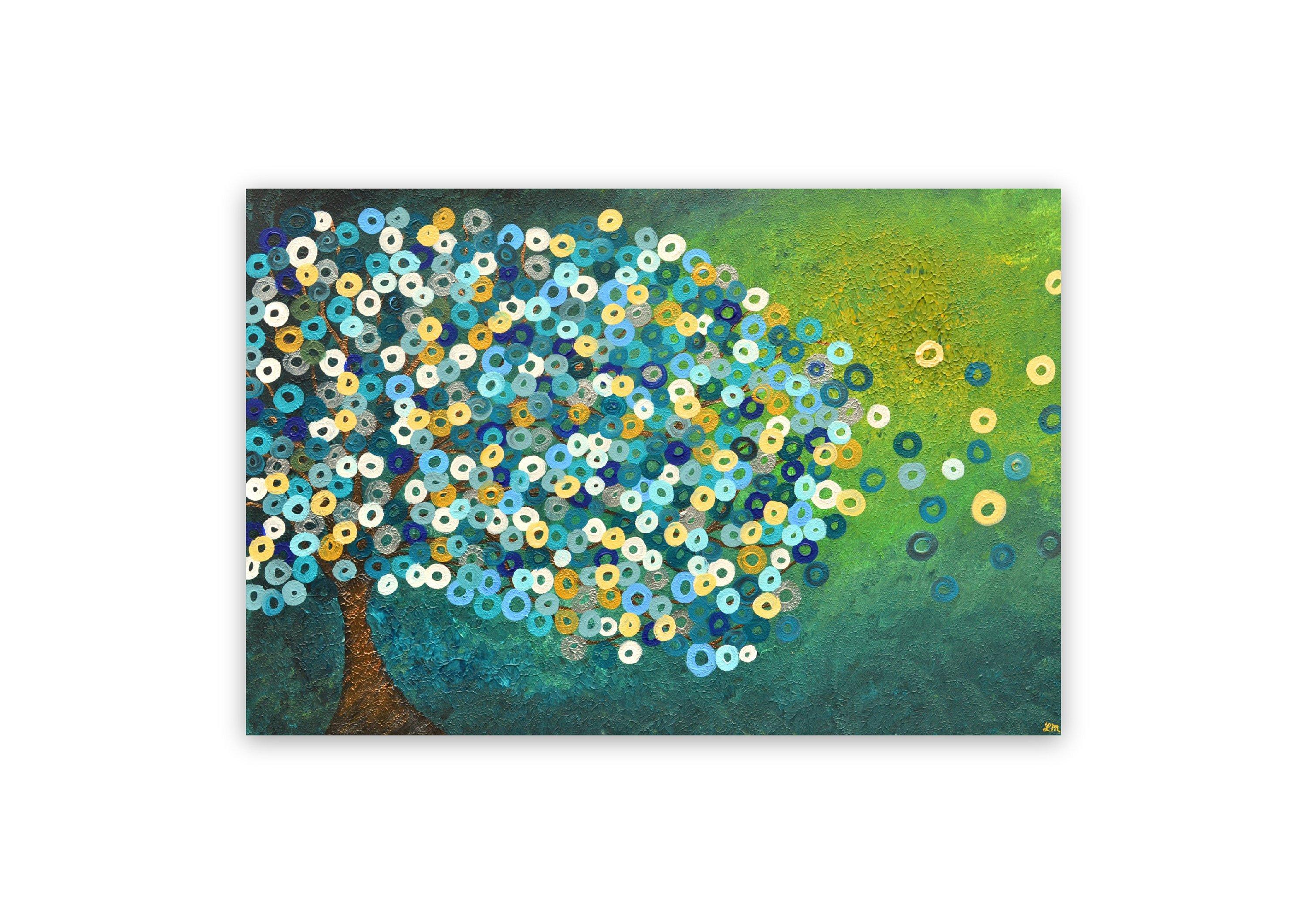Still Night Abstract Tree Canvas Print - Louise Mead