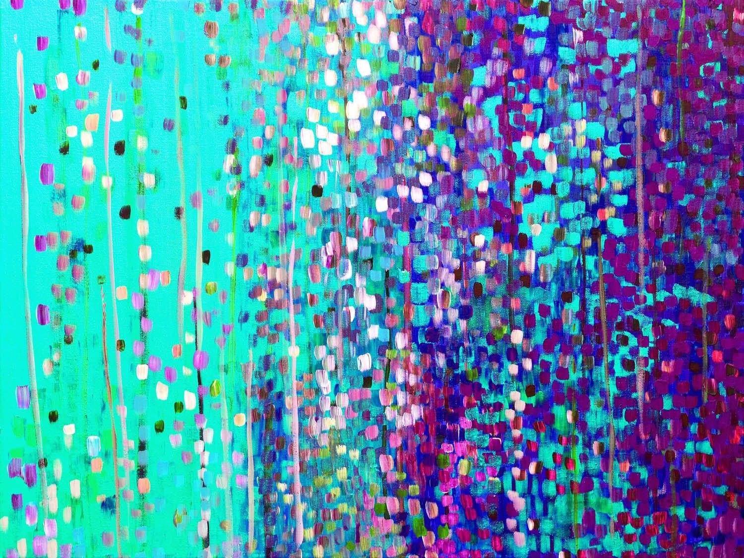 Turquoise & Purple Canvas Print - Louise Mead