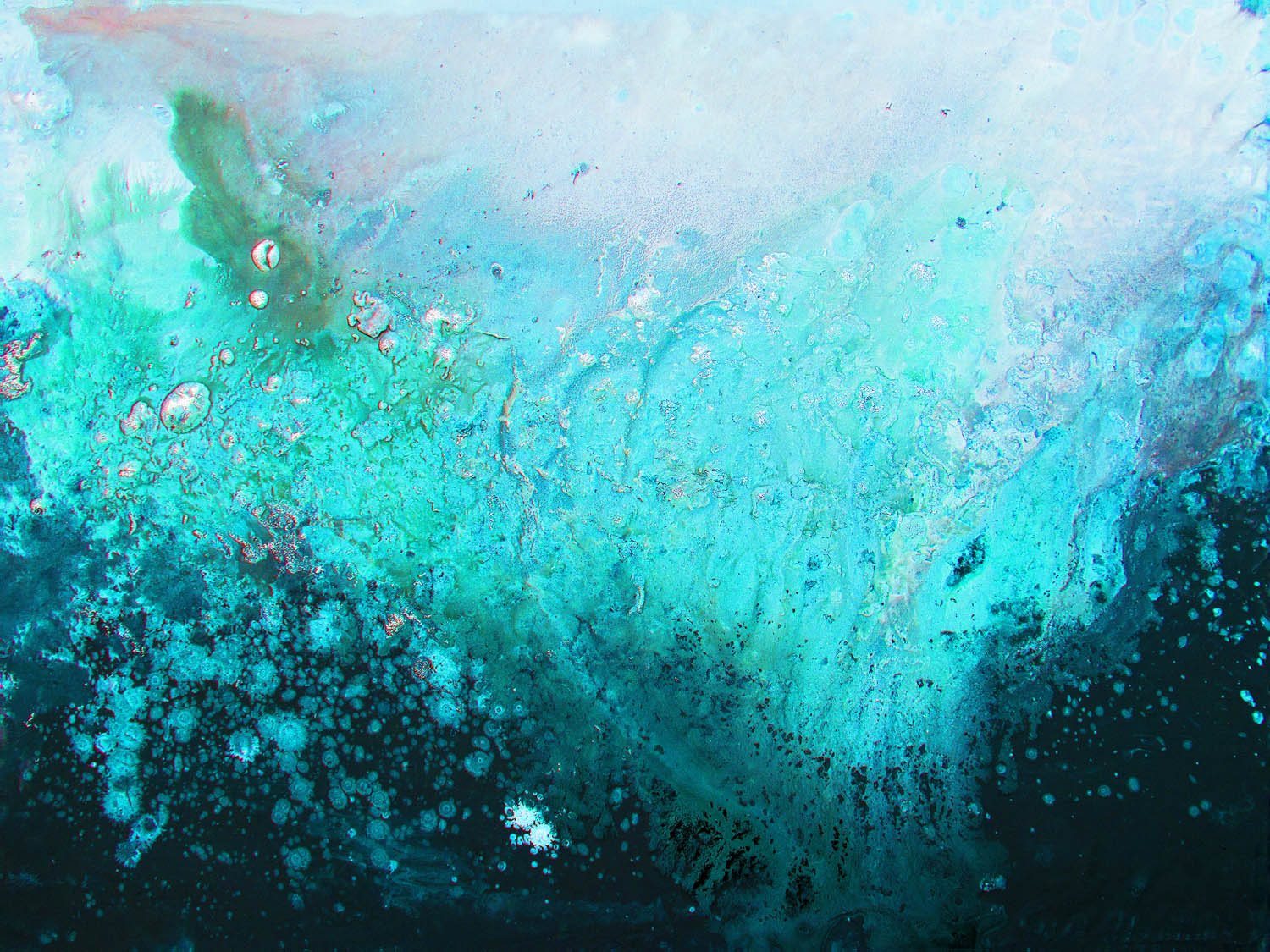 Teal & Turquoise Abstract Wall Art Print - Louise Mead