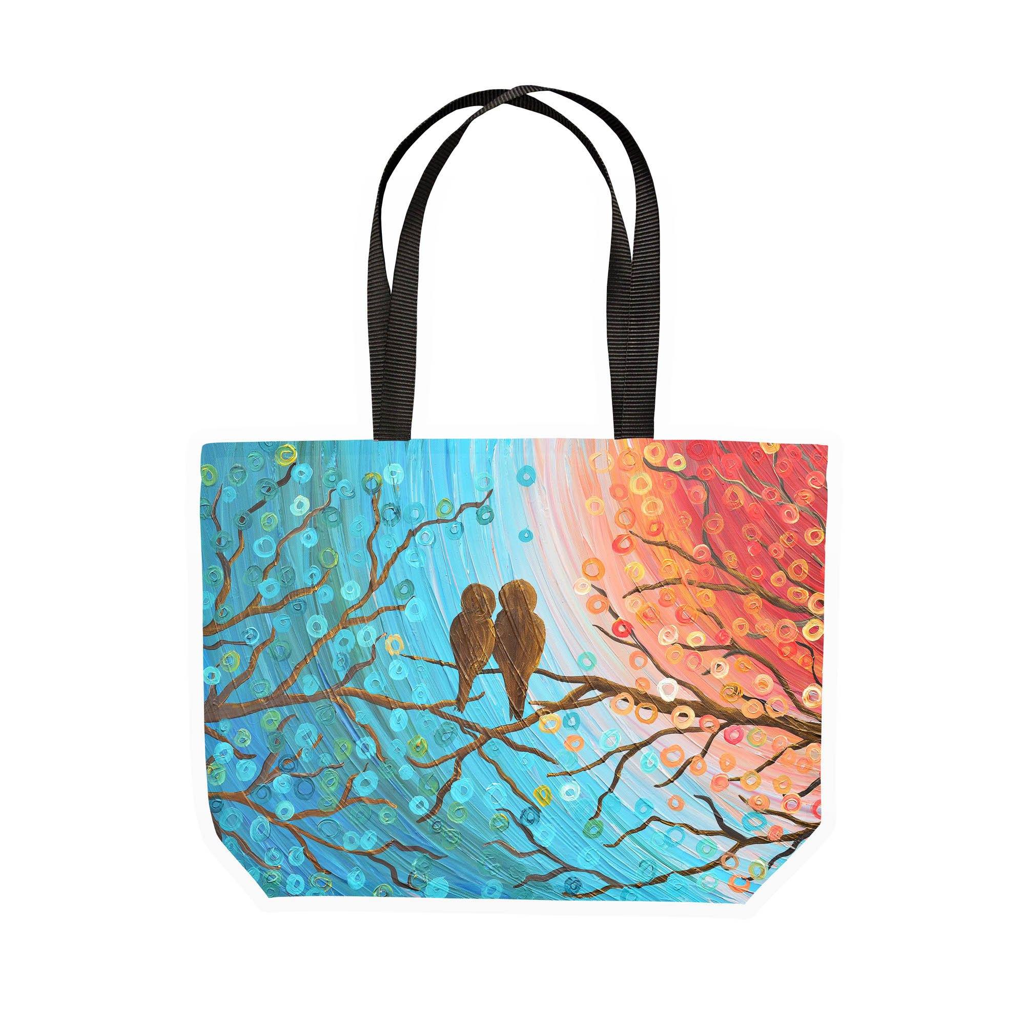 Lovebirds Canvas Tote - Louise Mead