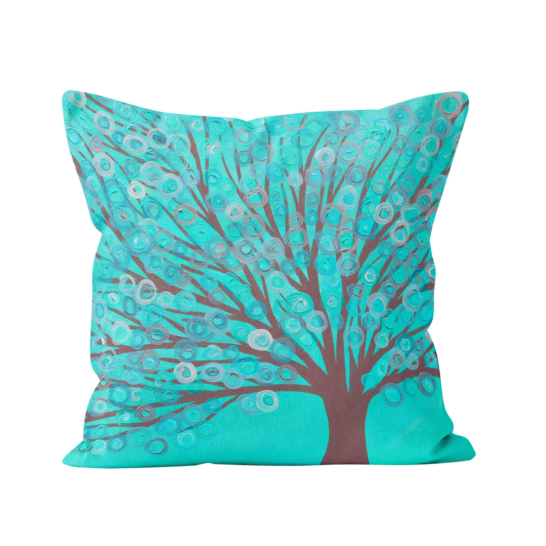 Turquoise & Grey Cushion - Louise Mead