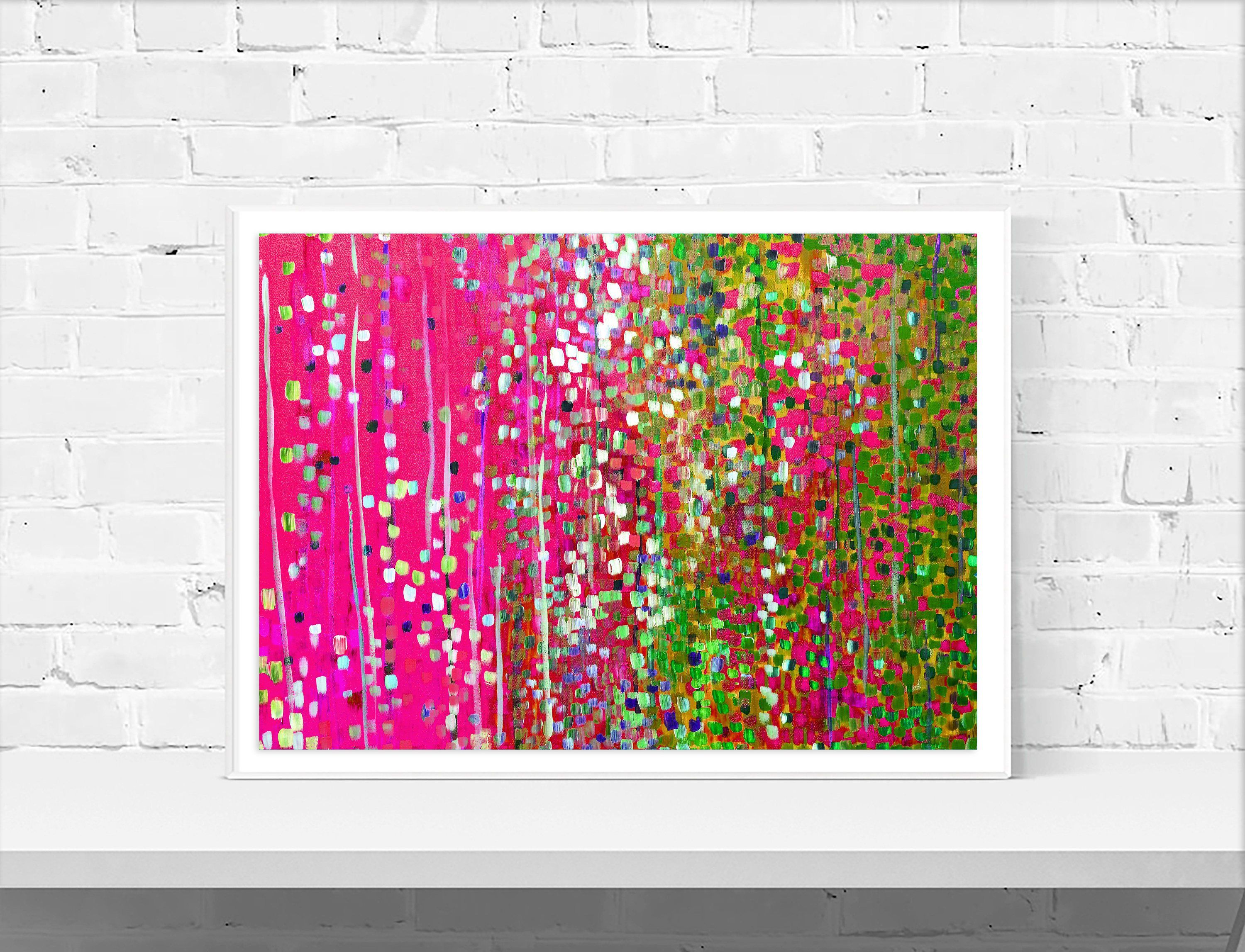 Pink & Green Wall Art Print - Louise Mead