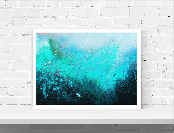 Teal & Turquoise Abstract Wall Art Print - Louise Mead