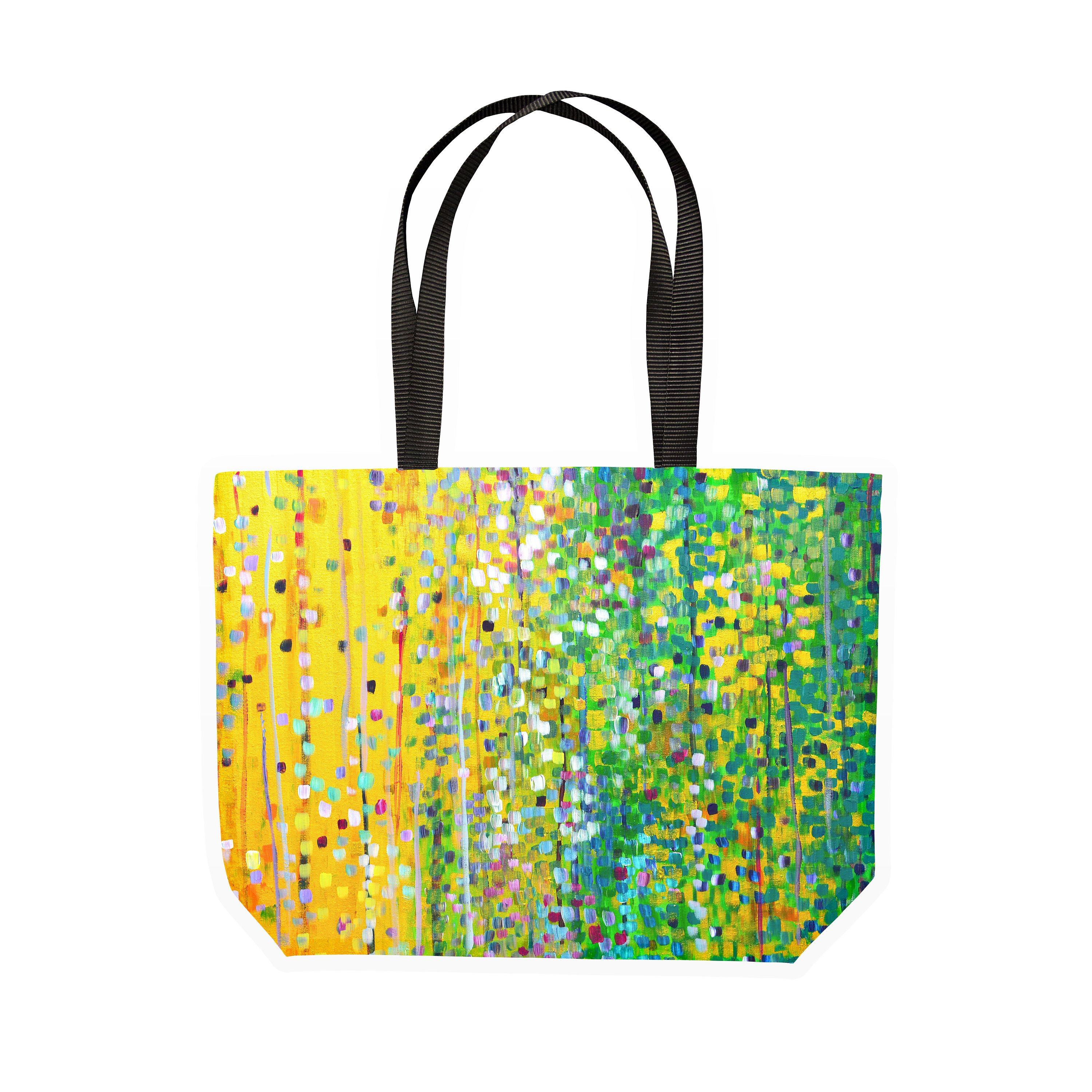 Yellow & Green Canvas Tote - Louise Mead