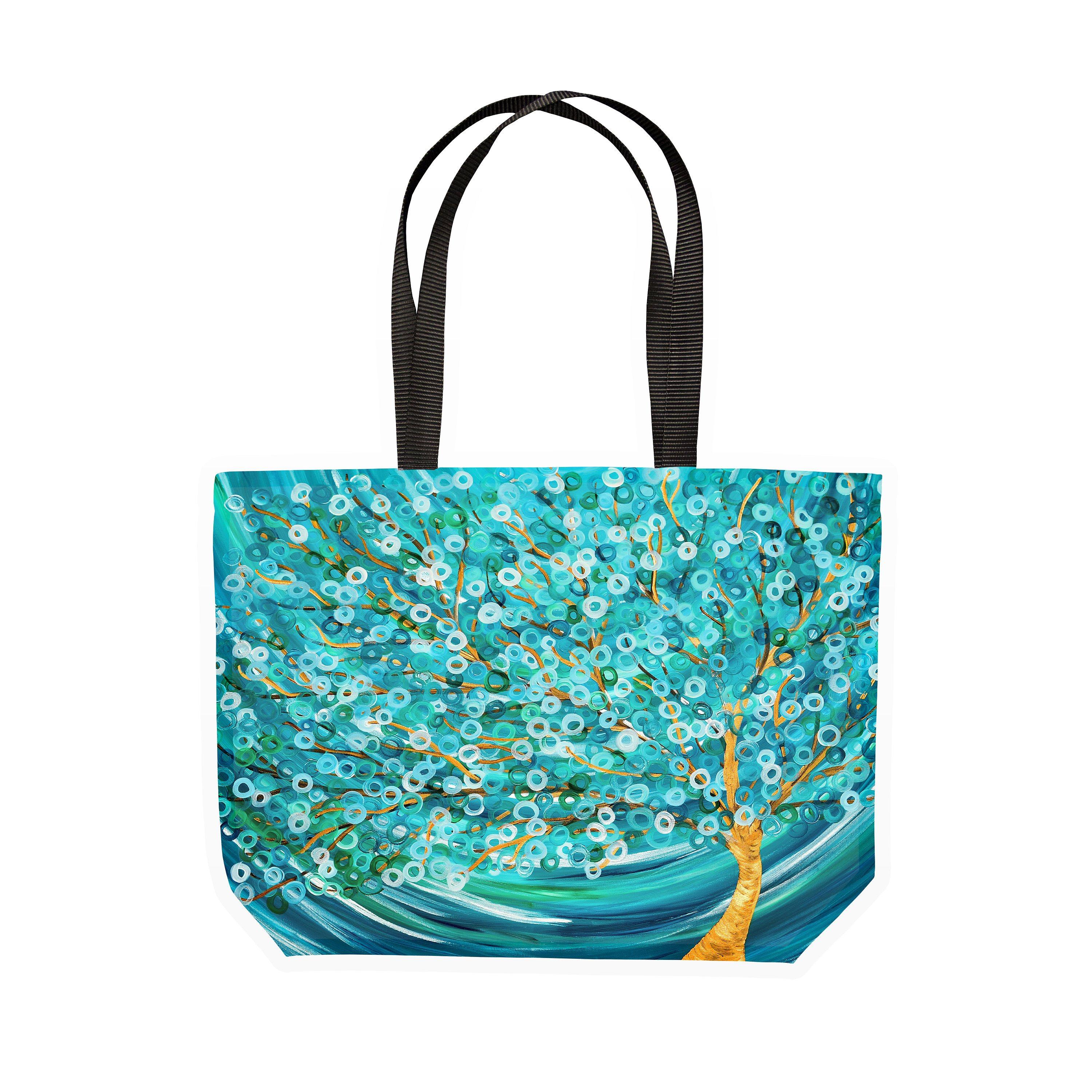 Teal Tree Canvas Tote - Louise Mead
