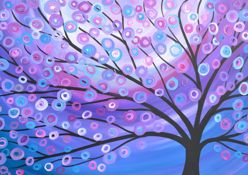 Purple Tree Wall Art Print - Louise Mead
