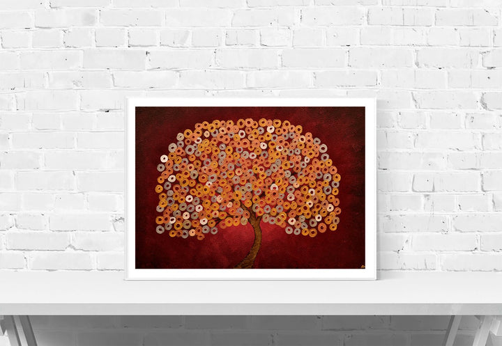 Red Abstract Tree Print - Louise Mead