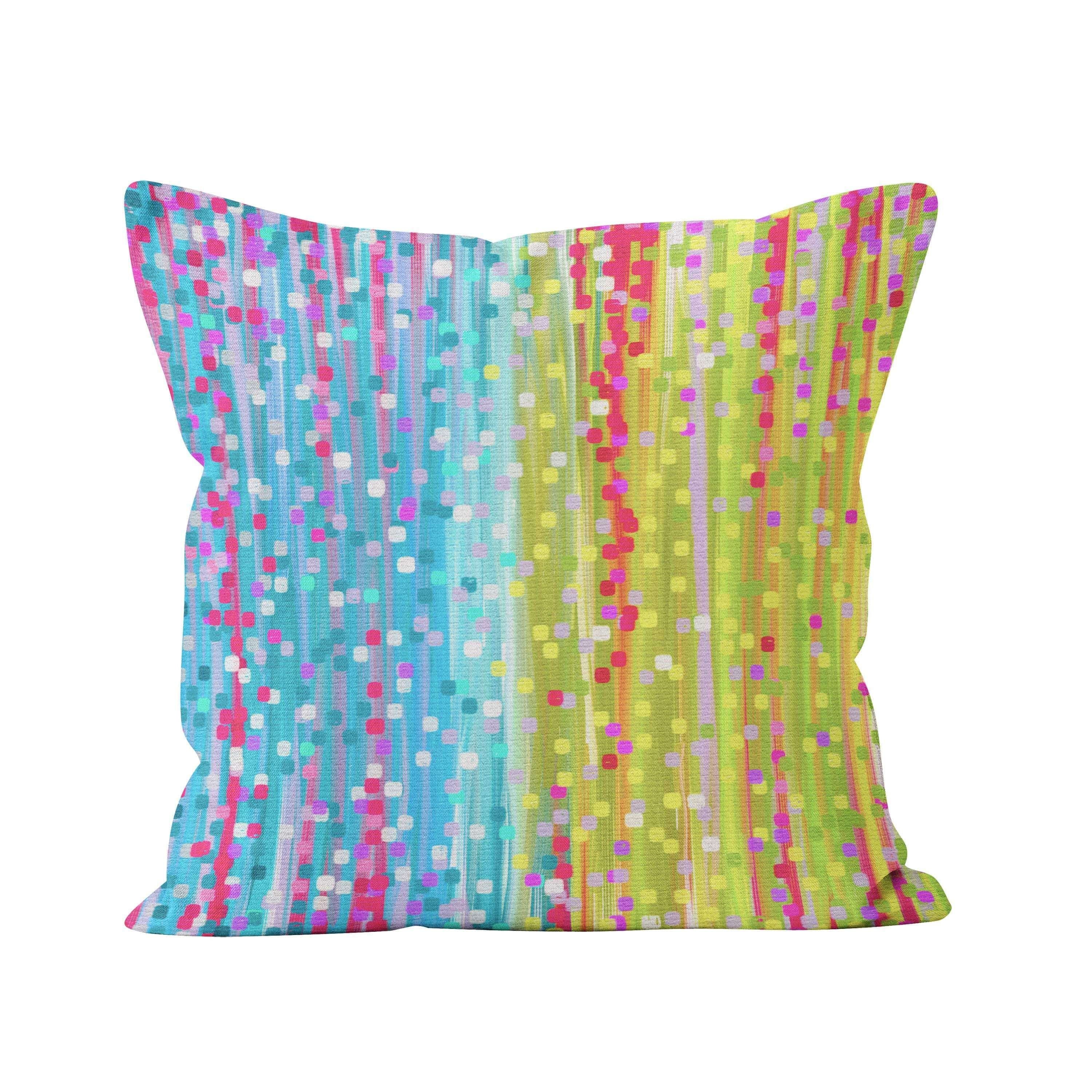 'Fruit Crush' Lilac & Green Square Cushion - Louise Mead