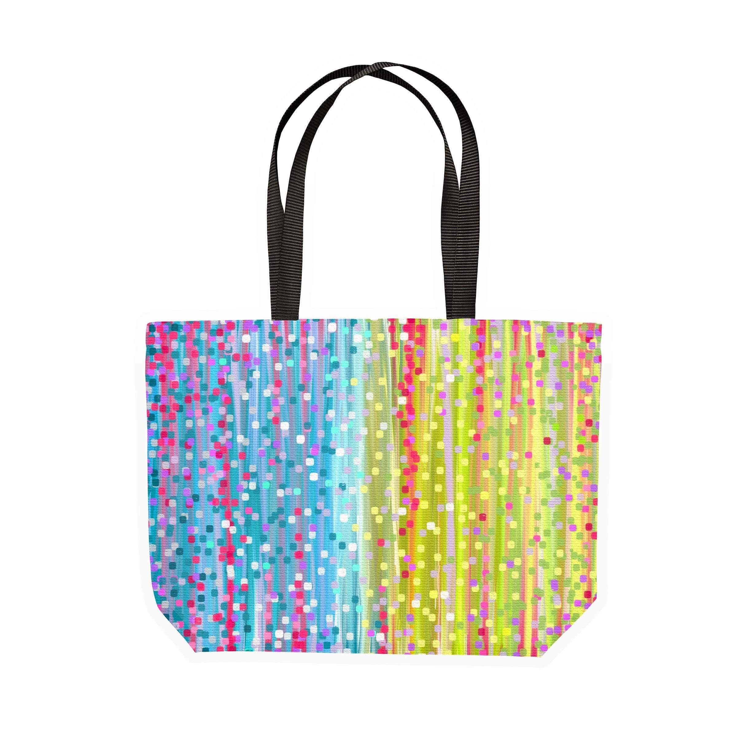 'Fruit Crush' Lilac & Green Canvas Shopper Tote Bag - Louise Mead