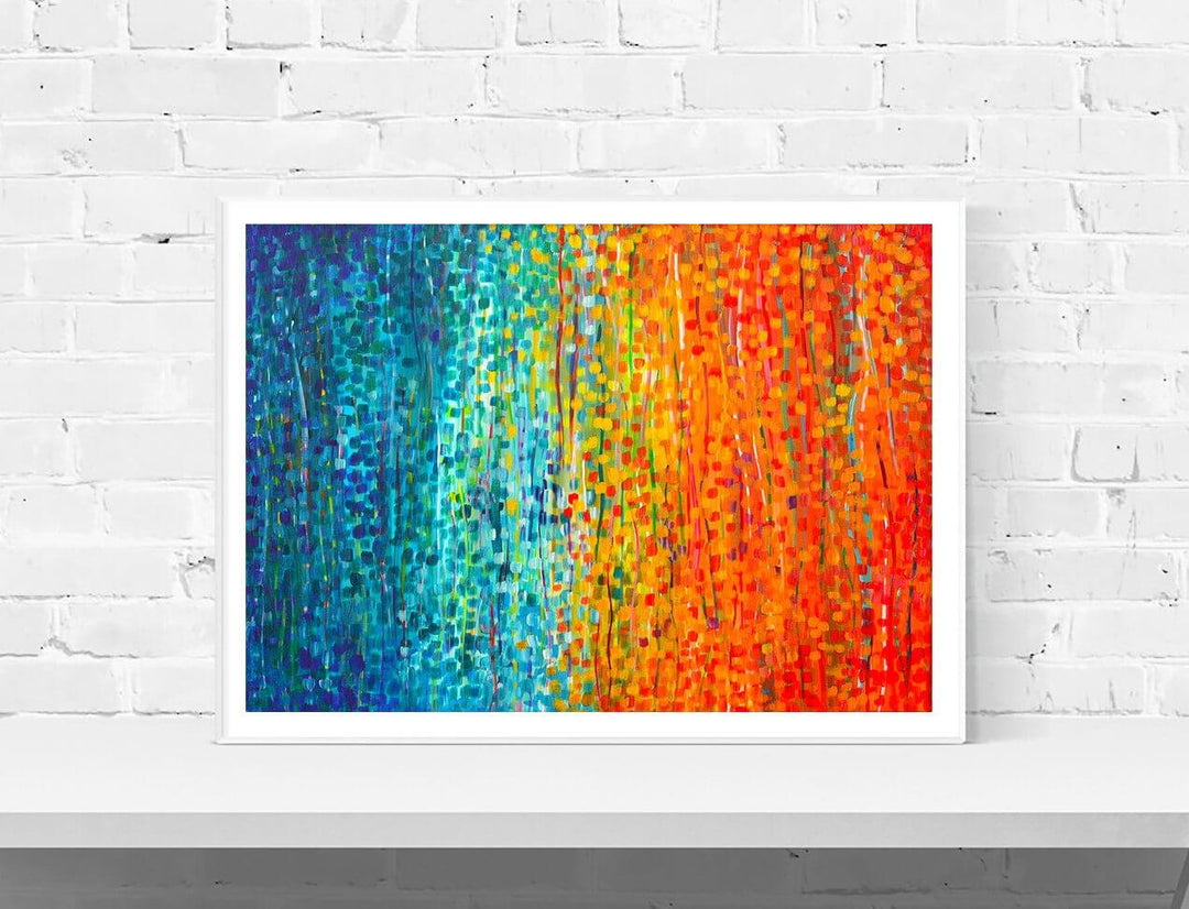 'Fiesta' Turquoise & Orange Wall Art Print - Louise Mead